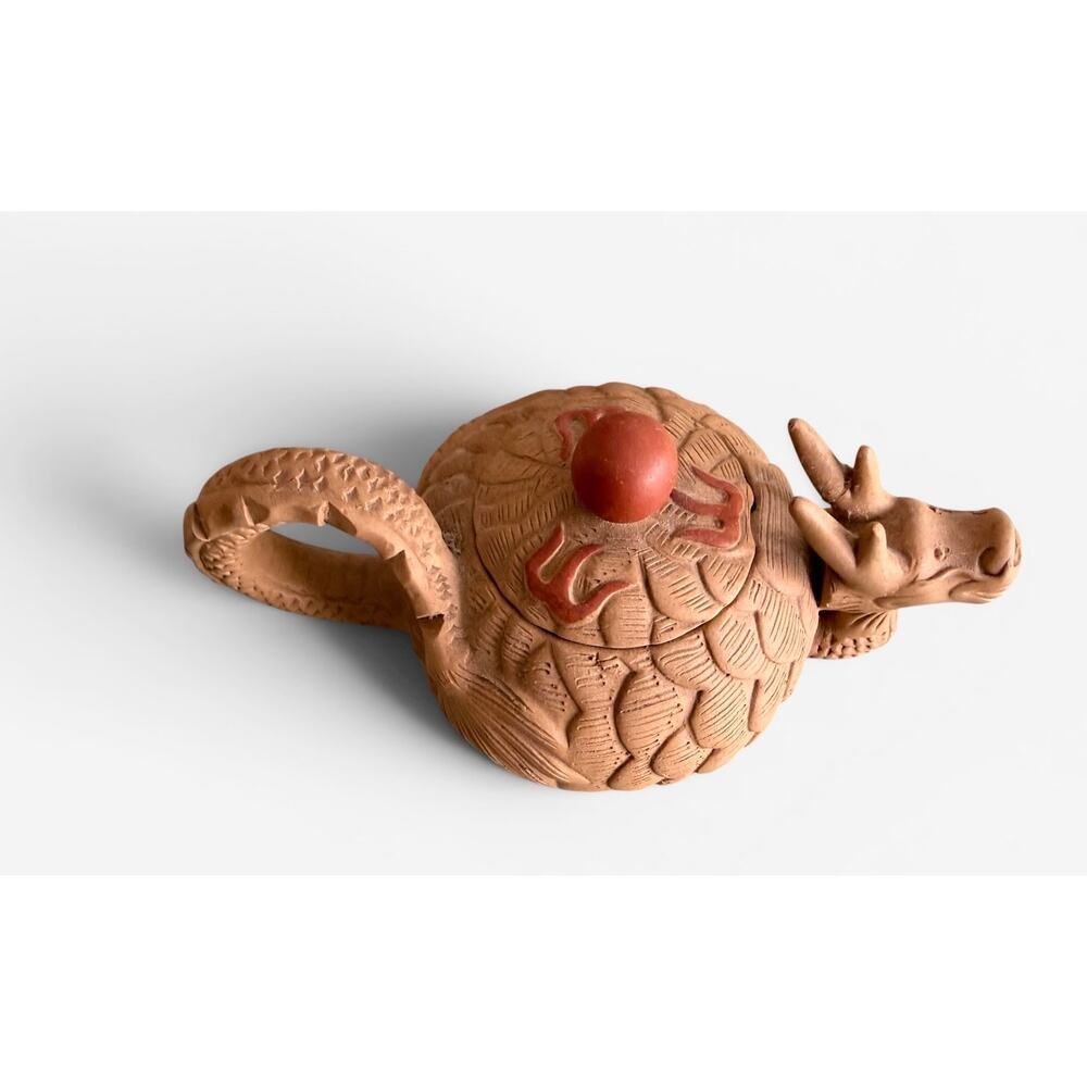 Rare Vintage Chinese Yixing Clay Dragon Teapot - Picture 2 of 12